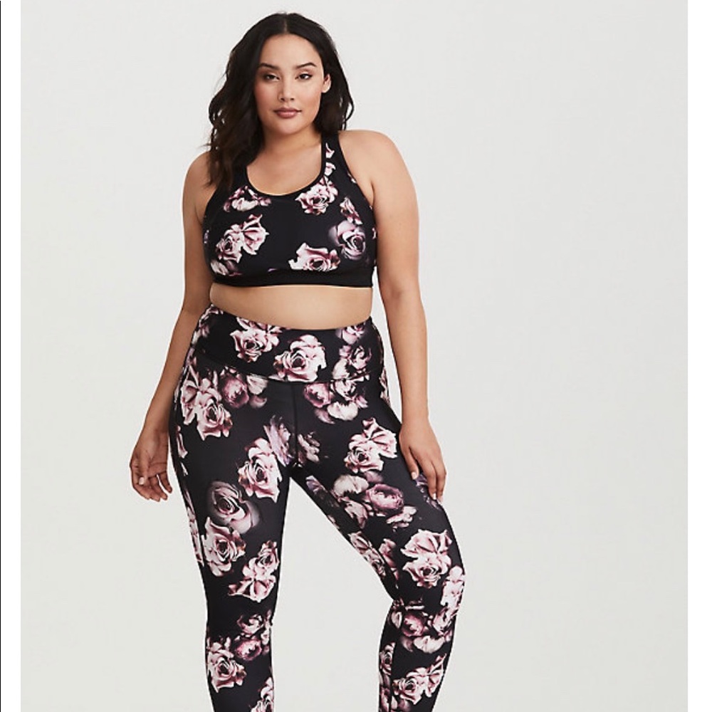 Torrid black flora workout set